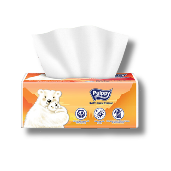 (48 gói/thùng)Khăn giấy rút Pulppy Polar Bear 250 tờ (Giá đã bao gồm VAT)